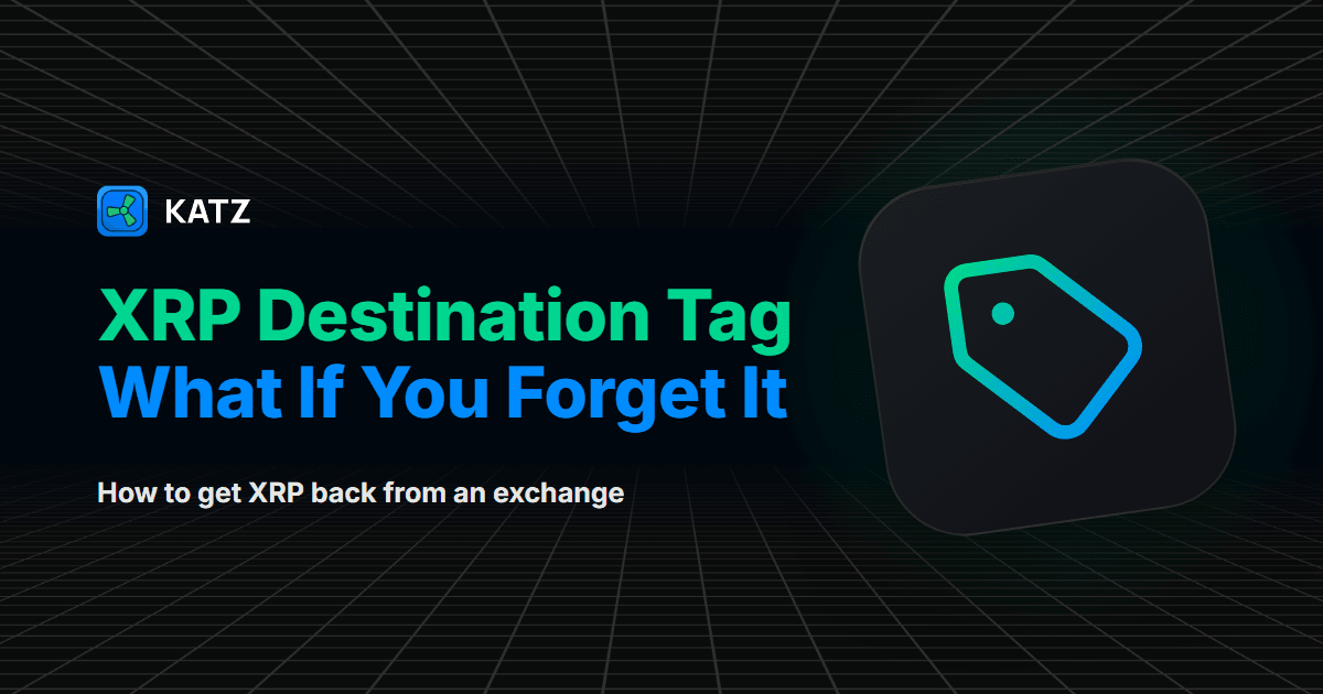 XRP Destination Tag, what if you forget it: a tag icon on a dark tile