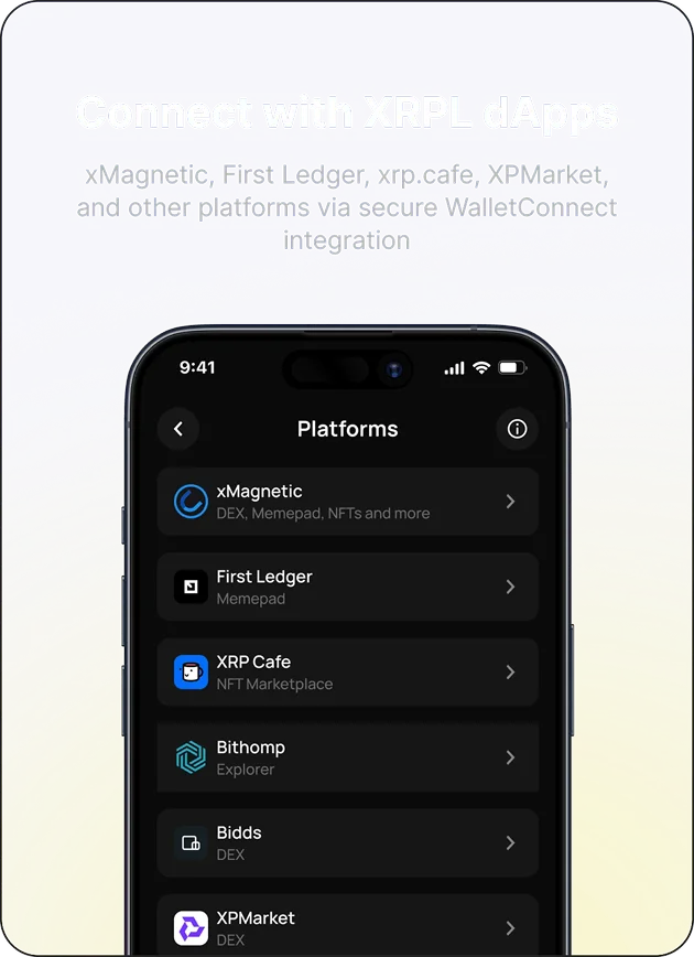 Security and settings screen